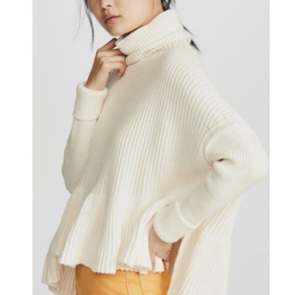 Free People Layer Cake White Turtleneck sweater